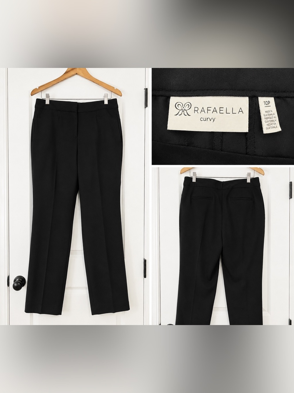Rafaella Black Straight-Leg Work Trousers - Picture 2 of 6